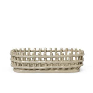 Ceramic Basket Oval | Cashmere by FERM LIVING