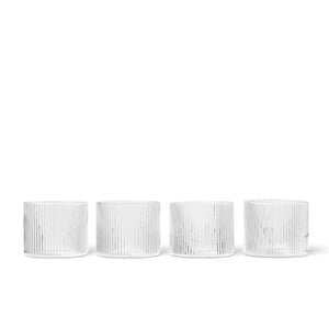 Ripple Low Glass | Set of 4 | Clear by FERM LIVING (ripple-low-glass-set-of-4-clear)