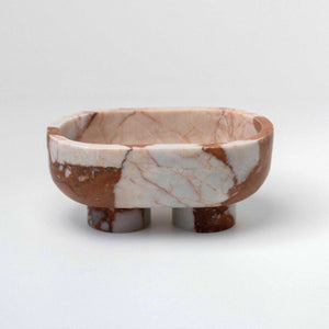 Cotheory The Muse Footed Oval Tray | Brown Calacatta