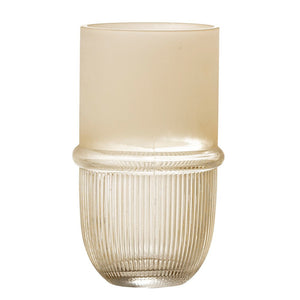 Belise Vase | Warm Beige Glass by BLOOMINGVILLE (bloomingville-belise-vase-nature-glass)