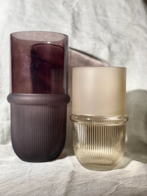 Belise Vase | Warm Beige Glass by BLOOMINGVILLE (bloomingville-belise-vase-nature-glass)