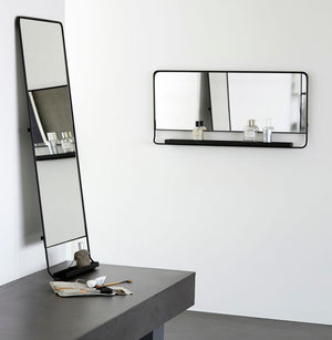 CHIC Mirror w/Shelf | Black by HOUSE DOCTOR (house-doctor-mirror-w-shelf-chic-black-ph0800)