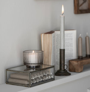 Candle Holder - Grey Valencia by IB LAURSEN (ib-laursen-candle-holder-f-tealight-grey-valencia-narrow)