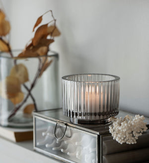 Candle Holder - Grey Valencia by IB LAURSEN (ib-laursen-candle-holder-f-tealight-grey-valencia-narrow)