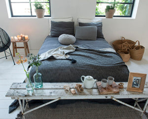 CASABLANCA Blanket 150X240 - Off Black/Off White by HOME LINEN LABELS (home-linen-labels-casablanca-150-240-cm-off-black-off-white-plaid)