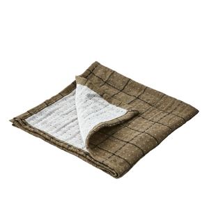 Elsa Cotton Napkin - Olive/Black by AFFARI OF SWEDEN (affari-of-sweden-elsa-napkin-olive-green-black)