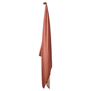 Elsa Cotton Tablecloth - Coral/Black by AFFARI OF SWEDEN (affari-of-sweden-elsa-tablecloth-coral-black)