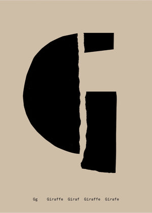 Alphabet Spaghetti by ATWTP - G Print by PAPER COLLECTIVE (paper-collective-alphabet-poster-print-g-print)