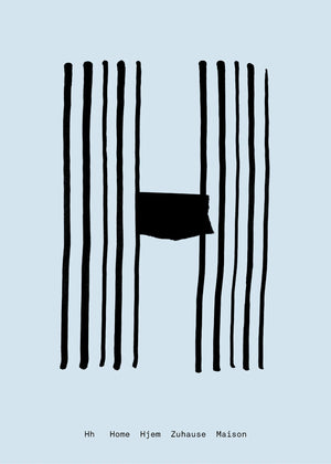 Alphabet Spaghetti by ATWTP - H Print by PAPER COLLECTIVE (paper-collective-alphabet-poster-print-h-print)