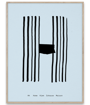 Alphabet Spaghetti by ATWTP - H Print by PAPER COLLECTIVE (paper-collective-alphabet-poster-print-h-print)