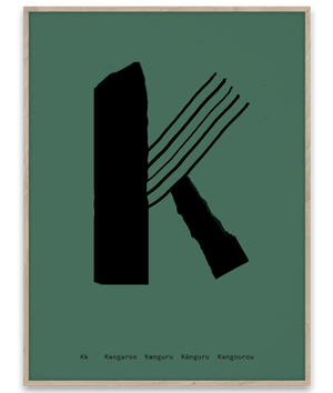 Alphabet Spaghetti by ATWTP - K Print by PAPER COLLECTIVE (paper-collective-alphabet-poster-print-k-print)