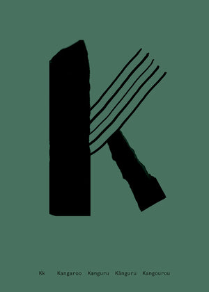 Alphabet Spaghetti by ATWTP - K Print by PAPER COLLECTIVE (paper-collective-alphabet-poster-print-k-print)