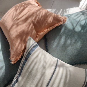 Namora Chenille Linen Lumbar Cushion | Turquoise Lake by MACEY & MOORE (m-m-namora-chenille-turq-lake)