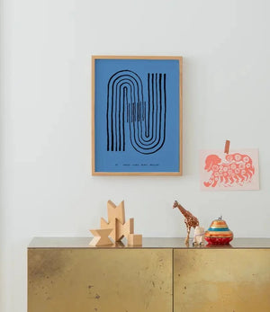 Alphabet Spaghetti by ATWTP - N Print by PAPER COLLECTIVE (paper-collective-alphabet-poster-print-n-print)