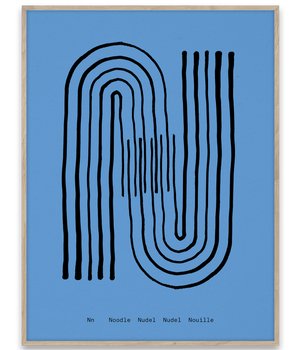 Alphabet Spaghetti by ATWTP - N Print by PAPER COLLECTIVE (paper-collective-alphabet-poster-print-n-print)