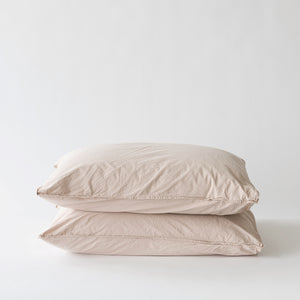 Cotton Pillowcase Set of 2 | Shell by TELL ME MORE (tell-me-more-cotton-pillowcase-set-of-2-shell)