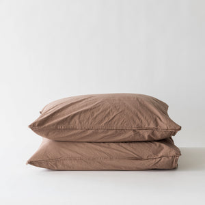 Cotton Pillowcase Set of 2 | Tan by TELL ME MORE (tell-me-more-cotton-pillowcase-set-of-2-tan)