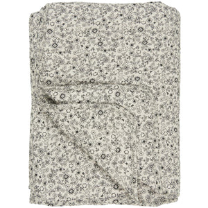 QUILT - Sand Beige/Black Flowers by IB LAURSEN (ib-laursen-quilt-sand-w-black-flowers)