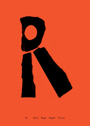 Alphabet Spaghetti by ATWTP - R Print by PAPER COLLECTIVE (paper-collective-alphabet-poster-print-r-print)