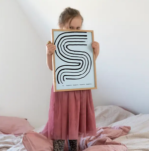 Alphabet Spaghetti by ATWTP - S Print by PAPER COLLECTIVE (paper-collective-alphabet-poster-print-s-print)