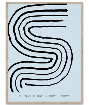 Alphabet Spaghetti by ATWTP - S Print by PAPER COLLECTIVE (paper-collective-alphabet-poster-print-s-print)