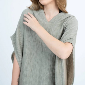 Flow Kids Poncho M/L | Olive Grey by ANZA TEXTILE COMPANY (anza-flow-poncho-m02-olive-grey)
