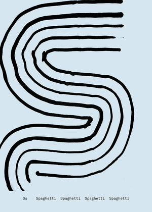 Alphabet Spaghetti by ATWTP - S Print by PAPER COLLECTIVE (paper-collective-alphabet-poster-print-s-print)