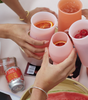 STEMM Silicone Glasses | Peach+Petal by PORTER GREEN (stemm-unbreakable-peach-petal)