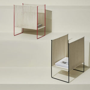 STRING Magazine Holder - Ivory/Black by HUBSCH (hubsch-string-magazine-holder)