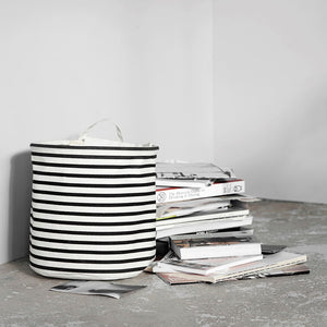 STRIPES 30x30cm Storage Bag - Black/White by HOUSE DOCTOR (house-doctor-storage-bag-stripes-black-white-ls0350)