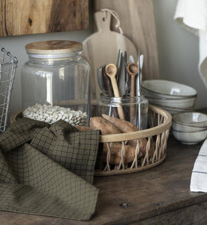 Cotton Tea Towel | Earth/Black Check by IB LAURSEN (ib-laursen-tea-towel-earth-coloured-w-black-check-pattern)