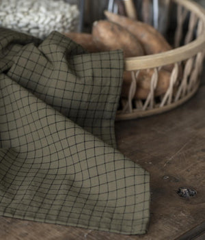 Cotton Tea Towel | Earth/Black Check by IB LAURSEN (ib-laursen-tea-towel-earth-coloured-w-black-check-pattern)