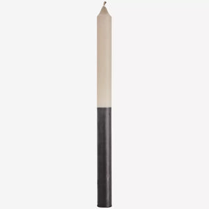 Two Tone Paraffin Candle | Taupe/Ink Black by MADAM STOLTZ (madam-stoltz-two-tone-candle-paraffin-taupe-black)
