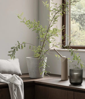 VEN Hurricane Lantern S - Smoke by BLOMUS (blomus-ven-hurricane-lamp-smoke-small)