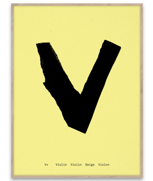 Alphabet Spaghetti by ATWTP - V Print by PAPER COLLECTIVE (paper-collective-alphabet-poster-print-v-print)