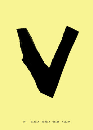 Alphabet Spaghetti by ATWTP - V Print by PAPER COLLECTIVE (paper-collective-alphabet-poster-print-v-print)