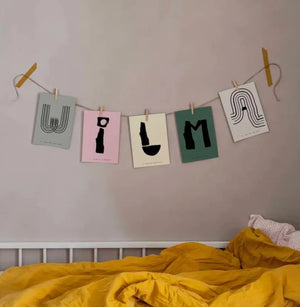 Alphabet Spaghetti by ATWTP - W Print by PAPER COLLECTIVE (paper-collective-alphabet-poster-print-w-print)