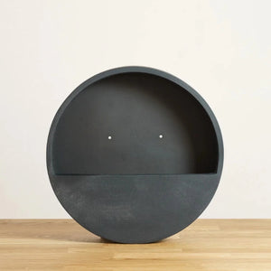 WALLY Wall Planter S 40cm | Matte Black by POTTERY POTS (pottery-pots-wally-hanging-s-fiberstone-o-40-00-black)