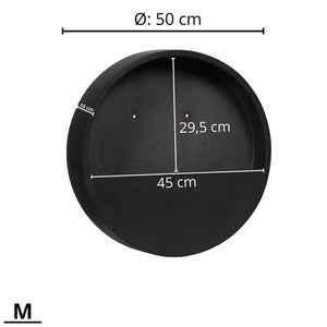 WALLY Wall Planter M 50cm | Matte Black by POTTERY POTS (pottery-pots-wally-hanging-m-fiberstone-o-50-00-black)