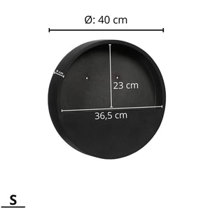WALLY Wall Planter S 40cm | Matte Black by POTTERY POTS (pottery-pots-wally-hanging-s-fiberstone-o-40-00-black)