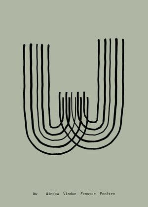 Alphabet Spaghetti by ATWTP - W Print by PAPER COLLECTIVE (paper-collective-alphabet-poster-print-w-print)