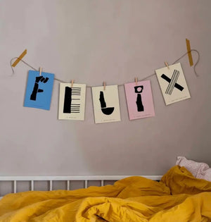 Alphabet Spaghetti by ATWTP - X Print by PAPER COLLECTIVE (paper-collective-alphabet-poster-print-x-print)