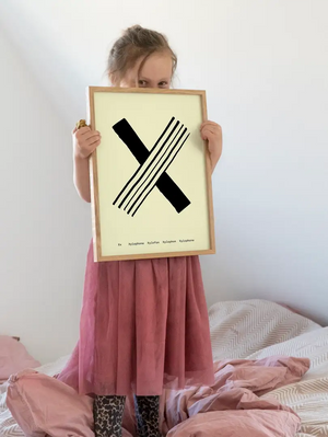 Alphabet Spaghetti by ATWTP - X Print by PAPER COLLECTIVE (paper-collective-alphabet-poster-print-x-print)