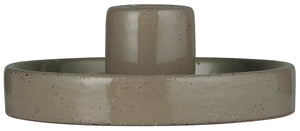 Ceramic Candle Holder - Dark Linen by IB LAURSEN (ib-laursen-candle-holder-f-dinner-candle-dark-grey)