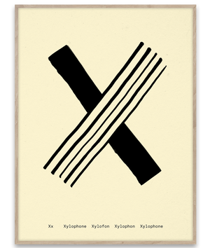 Alphabet Spaghetti by ATWTP - X Print by PAPER COLLECTIVE (paper-collective-alphabet-poster-print-x-print)