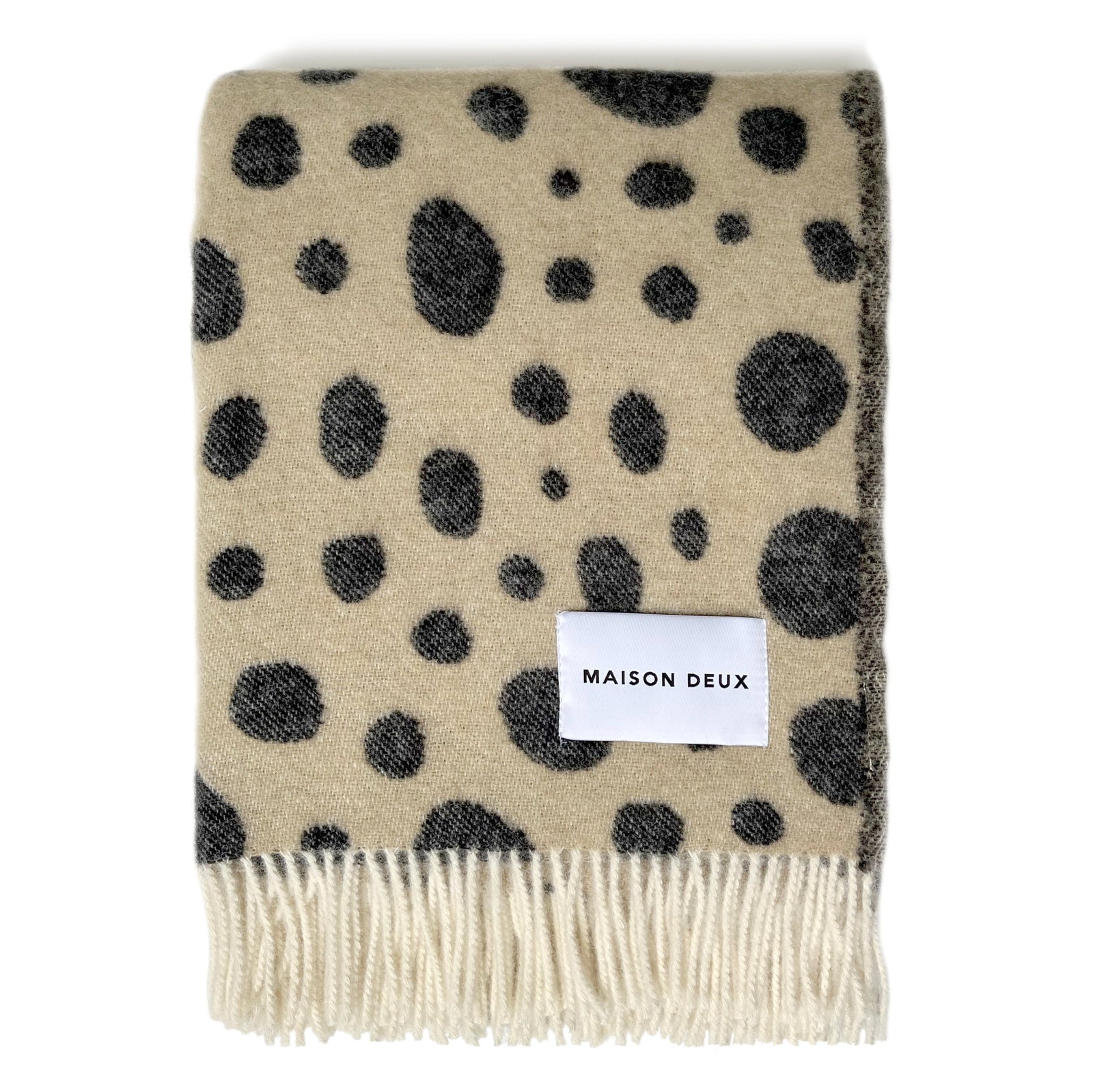 Cheetah Blanket | Beige/Off Black by MAISON DEUX (cheetah-blanket)