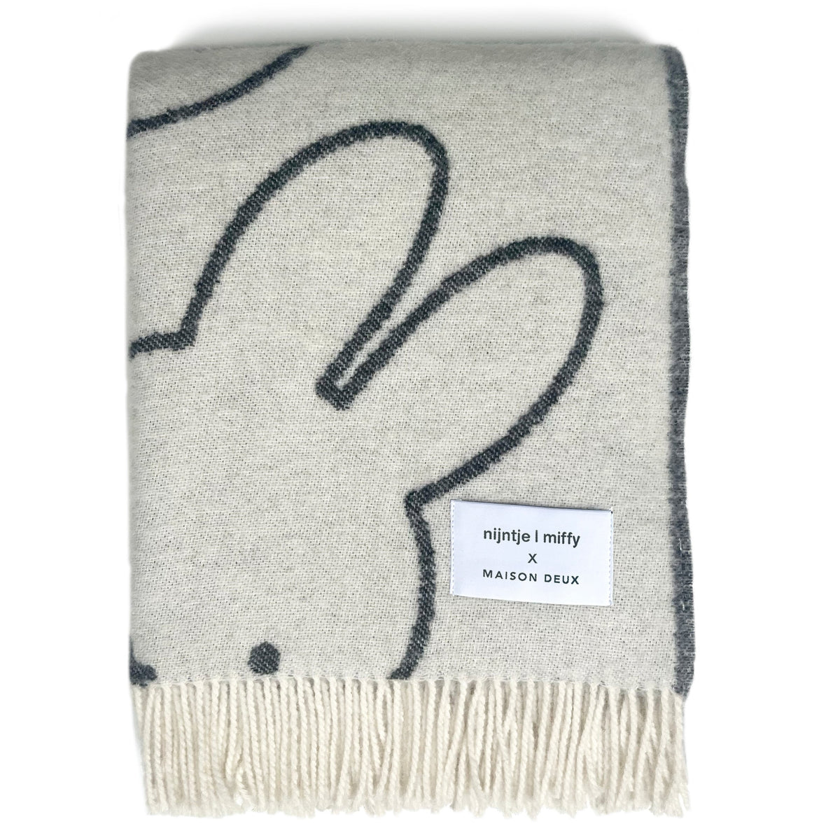 Miffy Blanket | White/Black by MAISON DEUX (miffy-blanket-white-black)