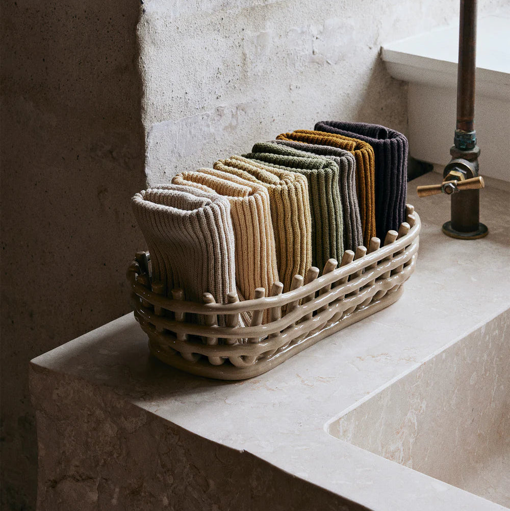 Ferm Living Ceramic Basket Oval | Cashmere