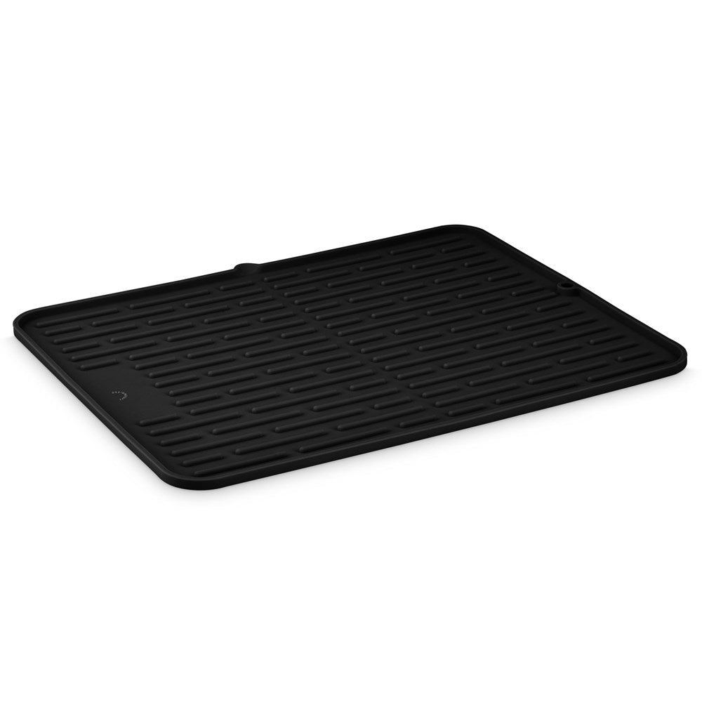 Folding Silicone Drying Mat L w/ Drainage Mouth | Black by DESIGNSTUFF (folding-silicone-drying-mat-large-with-drainage-mouth-black)