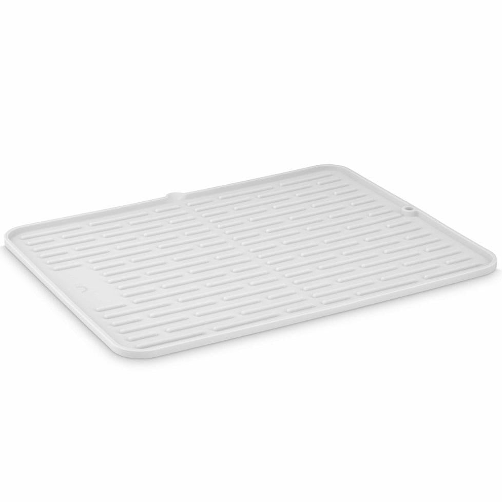 Folding Silicone Drying Mat L w/ Drainage Mouth | White by DESIGNSTUFF (folding-silicone-drying-mat-large-with-drainage-mouth-white)